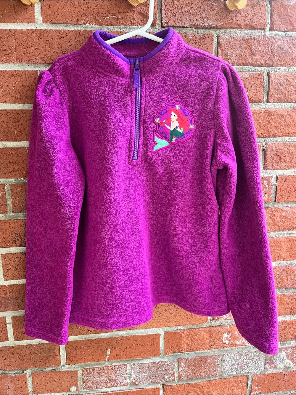 Disney Purple Fuchsia Ariel Quarter-Zip Fleece Pullover